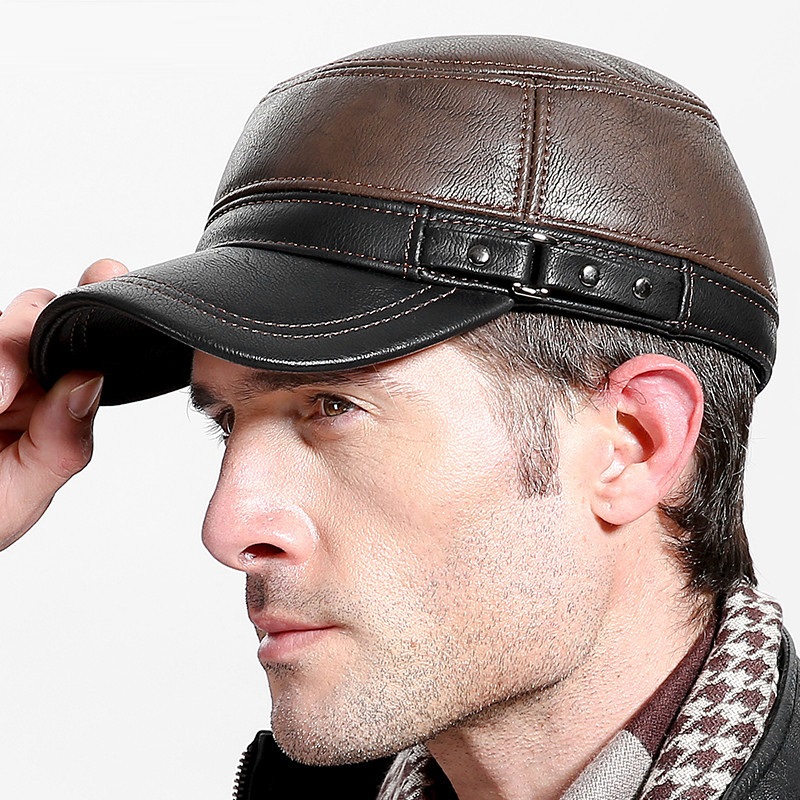 Baseball Cap Structured - Cowskin 정품 가죽 야구 모자 남자