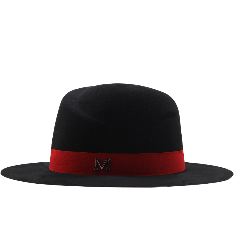 새로운 외부 블랙 내부 레드 울 펠트 재즈 페도라 모자 - Fedora Hat Wool 리뷰 및 가격