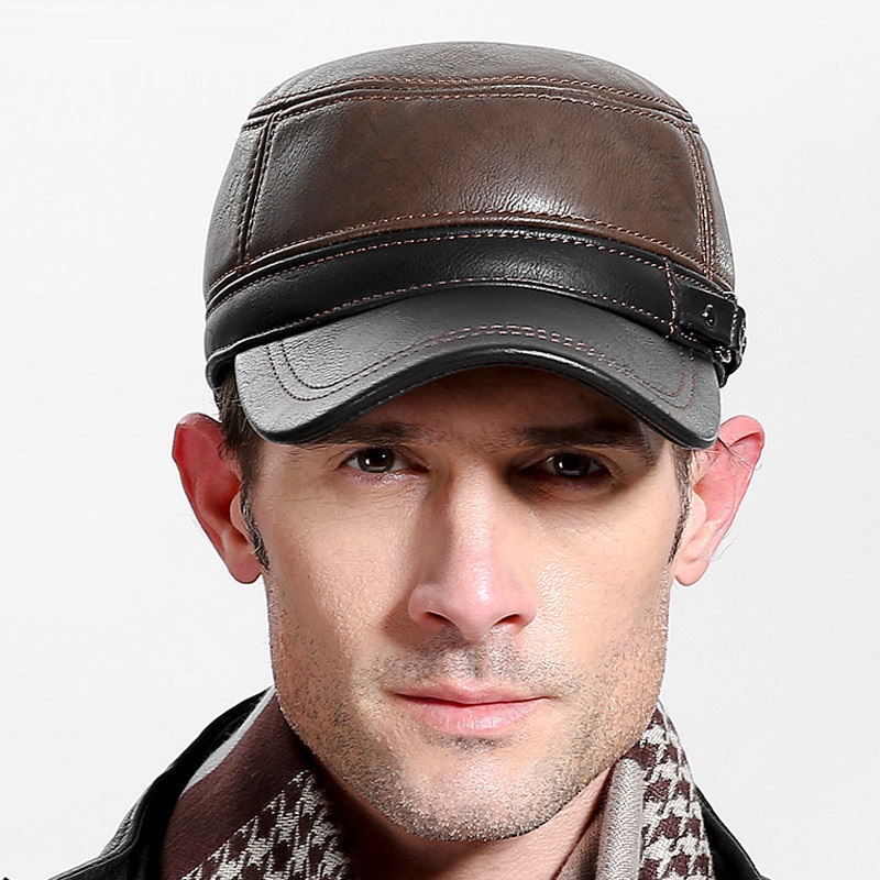 Cowskin 정품 가죽 야구 모자 남자 따뜻한 귀고리 - Baseball Cap Structured 리뷰 및 가격