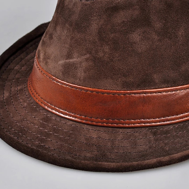 남성 정품 가죽 스웨이드 암소 피부 누벅 브라운 페도라 - Fedora Hat Wool 리뷰 및 가격